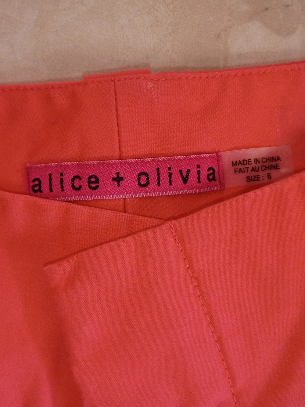 Alice + Olivia Coral Orange Jean Shorts